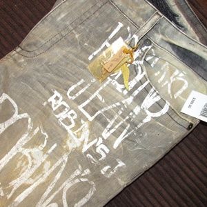 Robin's Jeans Logo Graffiti-Paint Skinny Jeans gray brand new size 40